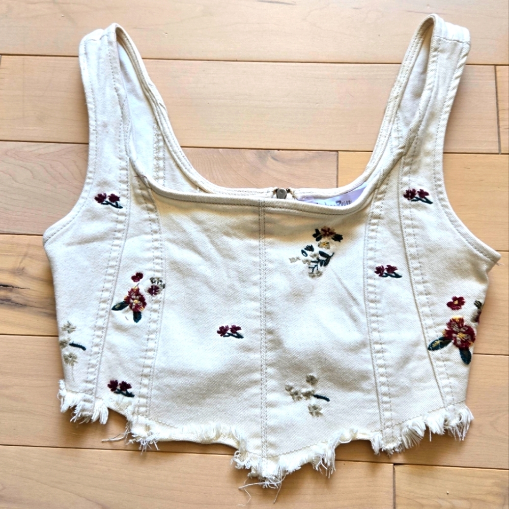Floral Embroidered Corset Top